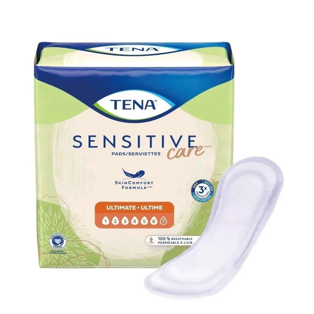 Tena Sensitive Care Ultimate Absorbency Incontinence Pads for Women, 33 Count